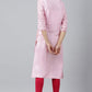 W for Woman Cameo Pink Floral Printed And Embroidered kurta