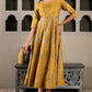 W for Woman Yellow Mukaish Printed Embellished Shatung Anarkali Dress