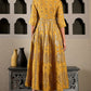 W for Woman Yellow Mukaish Printed Embellished Shatung Anarkali Dress