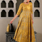 W for Woman Yellow Mukaish Printed Embellished Shatung Anarkali Dress