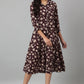 W for Woman Burgundy Floral Printed Long Shirt Dress