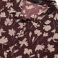W for Woman Burgundy Floral Printed Long Shirt Dress