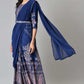 W for Woman Blue Printed and Embroidered Insta Saree