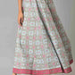 W for Woman Blue And Multicoloured Floral Skirt