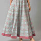 W for Woman Blue And Multicoloured Floral Skirt