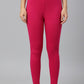 W for Woman Berry Pink Solid Knitted Women Tights