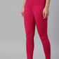 W for Woman Berry Pink Solid Knitted Women Tights