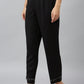 W for Woman Black Embroidered Straight Pants