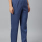 W for Woman Blue Stripe Print Women Straight Pants