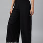 W for Woman Black Rayon Straight Parallel Pants