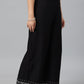 W for Woman Black Rayon Straight Parallel Pants