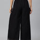 W for Woman Black Rayon Straight Parallel Pants