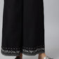 W for Woman Black Rayon Straight Parallel Pants