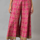 W for Woman Berry Pink Printed Flared Culottes