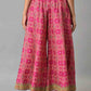 W for Woman Berry Pink Printed Flared Culottes