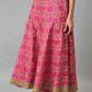 W for Woman Berry Pink Printed Flared Culottes