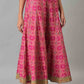 W for Woman Berry Pink Printed Flared Culottes