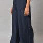 W for Woman Blue Pure Cotton Straight Kurta and Parallel Pant Set
