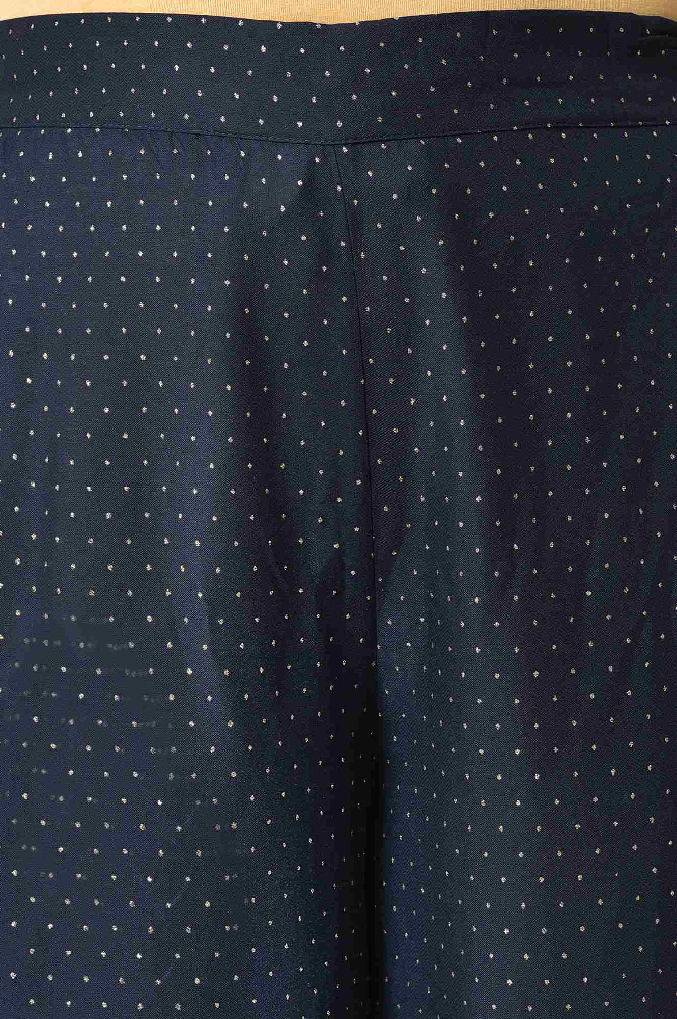 W for Woman Blue Pure Cotton Straight Kurta and Parallel Pant Set