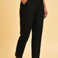 W for Woman Black Straight Pants With Scalloped Hemline