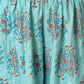 W for Woman Blue Glitter Printed kurta And Culottes With Red Dupatta