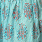 W for Woman Blue Glitter Printed kurta And Culottes With Red Dupatta