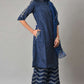 W for Woman Blue Bandhani Printed kurta With Bandhani Pants And Organza Dupatta