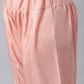 W for Woman Blush Pink Golden Mukaish Print kurta With Salwar