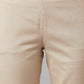 W for Woman Beige Slim Ankle Length Pants