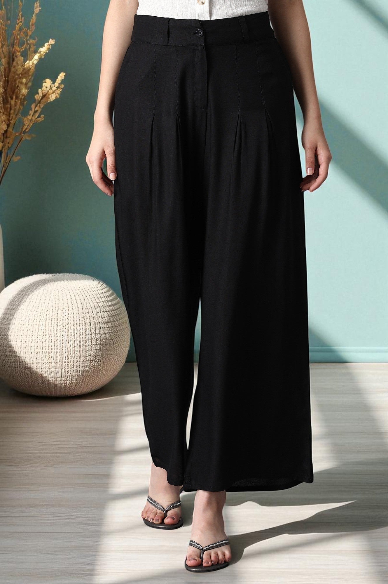 W for Woman Black Tailored Volume Pants