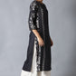 W for Woman Black Printed kurta