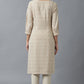 W for Woman Beige Stripe Print kurta