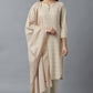 W for Woman Beige Stripe Print kurta