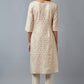 W for Woman Beige Printed A-line kurta