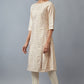 W for Woman Beige Printed A-line kurta