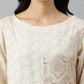 W for Woman Beige Rayon Flared Kurta and Parallel Pant Set