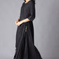 W for Woman Black Angrakha Maxi Dress In Round Neck