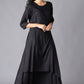 W for Woman Black Angrakha Maxi Dress In Round Neck