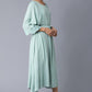 W for Woman Teal Flutter Sleeve Dress With Waist Belt