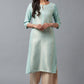 W for Woman Blue Jacquard Sequined kurta