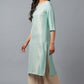 W for Woman Blue Jacquard Sequined kurta