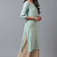 W for Woman Blue Jacquard Sequined kurta