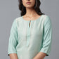 W for Woman Blue Jacquard Sequined kurta
