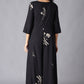 W for Woman Black Angrakha Jumpsuit in Round Neck
