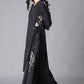 W for Woman Black Angrakha Jumpsuit in Round Neck