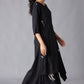 W for Woman Black Angrakha Jumpsuit in Round Neck