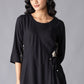 W for Woman Black Angrakha Jumpsuit in Round Neck