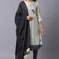 W for Woman Black Cotton Dupatta With Printed Border