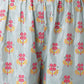 W for Woman Blue Glitter Printed A-Line kurta With Slim Pants
