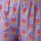 W for Woman Blue Glitter Printed A-Line kurta With Slim Pants